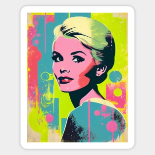 Vintage woman in pop-art style portait Sticker